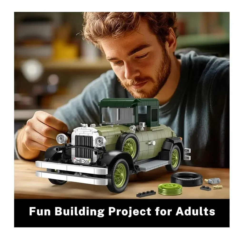 JMBricklayer Vintage Cars Building Sets for Adults with Lights 50001 (C220)